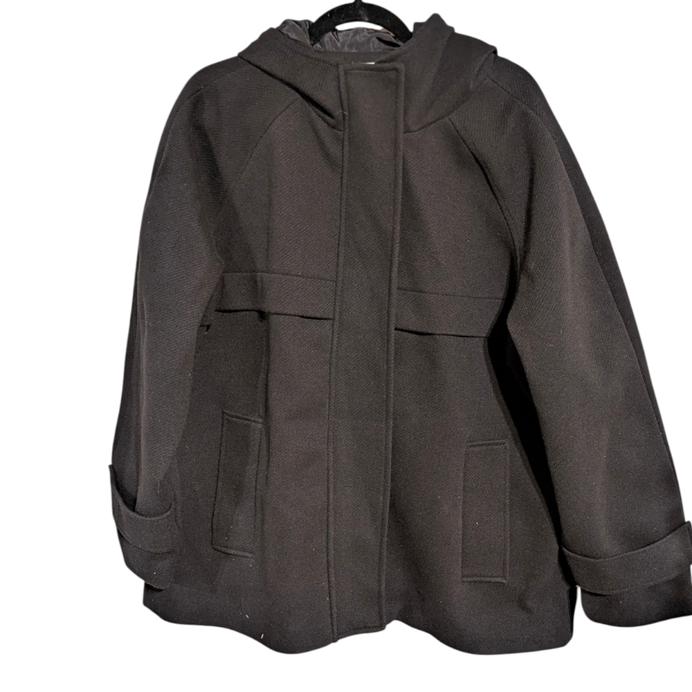 🖤 NWT Nine West Hooded Duffle Jacket Black Size XL - Picture 2 of 16